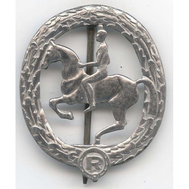 Horse Rider's badge in silver 1957 'Souval'