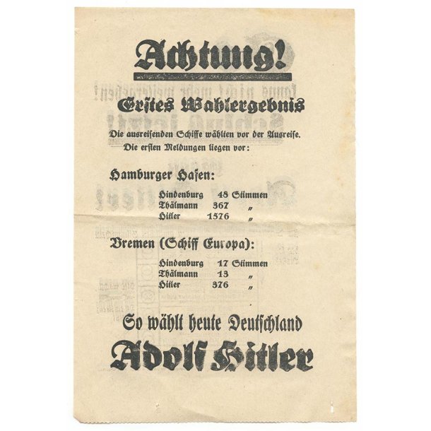  NSDAP 1932 president Election flyer