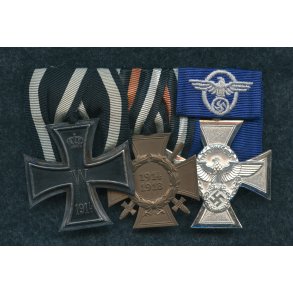 German WW1/WW2 3-place Police medal bar