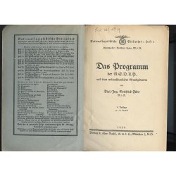 German WW2 Das Programm der N.S.D.A.P 1930 booklet