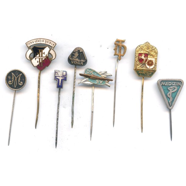 German 8 x mixed stickpins