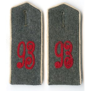 German WW1 Preussen Infanterie Regiment 93 shoulder boards