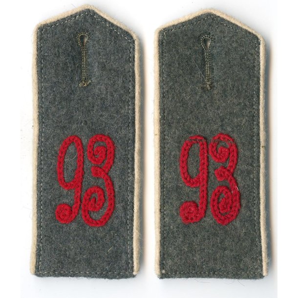 German WW1 Preussen Infanterie Regiment 93 shoulder boards