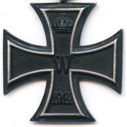 German WW2 Iron Cross second class 1914 with non-combatant (Nichtk�mpfer) ribbon