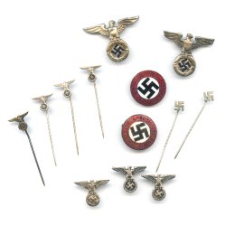 German WW2 NSDAP/Patriotic/Sympathy jacket swastika pin