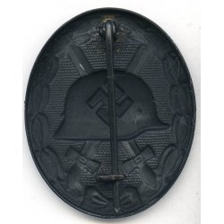 German WW2 Wound badge in black 1939 '129FK', Fritz Kohm, Pforzheim