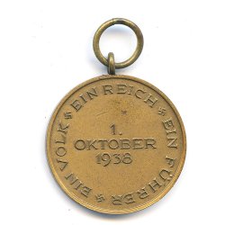 German WW2 October 1 1938 Commemorative Medal - Cased