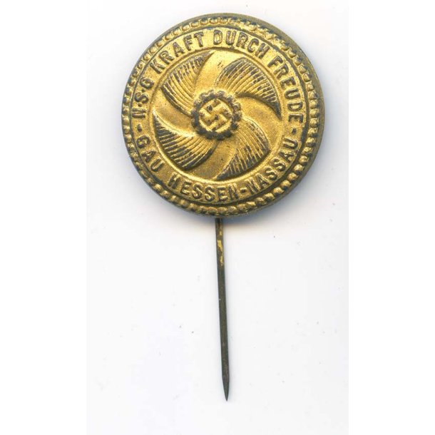 German WW2 Gau Hessen-Nassau N.S.G. Kraft Durch Freude Stickpin