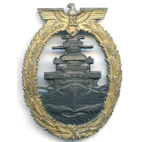 German WW2 Kriegsmarine High Seas Fleet War Badge 'RS&S'