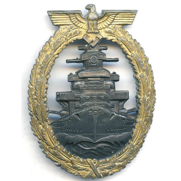 German WW2 Kriegsmarine High Seas Fleet War Badge 'RS&S'