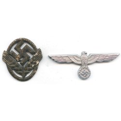 German WW2 2 x cap badges