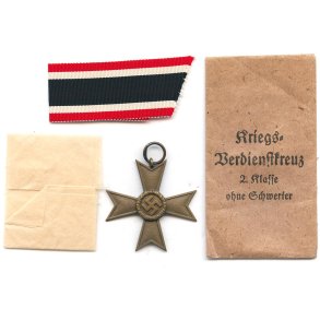 German WW2 War merit cross 2 cl 1939 w/o swords & bag  '1'