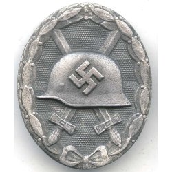 German WW2 Wound badge in silver 1939 '100 + L55' (Double marked)