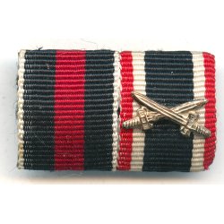 German WW2 2-place ribbon bar October medal and the War merit cross with swords