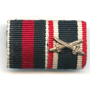 German WW2 2-place ribbon bar October medal and the War merit cross with swords
