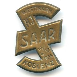 German WW2 Hj Westmark-Saar-Koblenz Rally Badge 1934