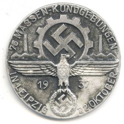 German WW2 DAF 75 Massen-Kundgebung in Leipzig 22. Oktober 1937 Token