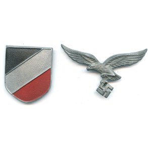 German WW2 Luftwaffe Tropical pith helmet eagle set