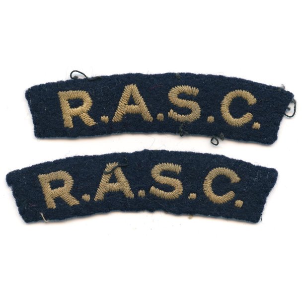 British WW2 matching pair of R.A.S.C shoulder Badges