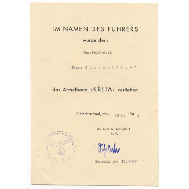 German WW2 Luftwaffe Sturzkampfgeschwader 1 award document group