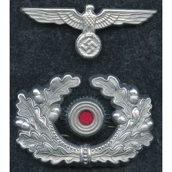 German WW2 Army EM/NCO's eagle, visor cap wreath &amp; cockade