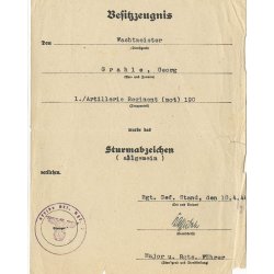 German WW2 George Grahle award document group