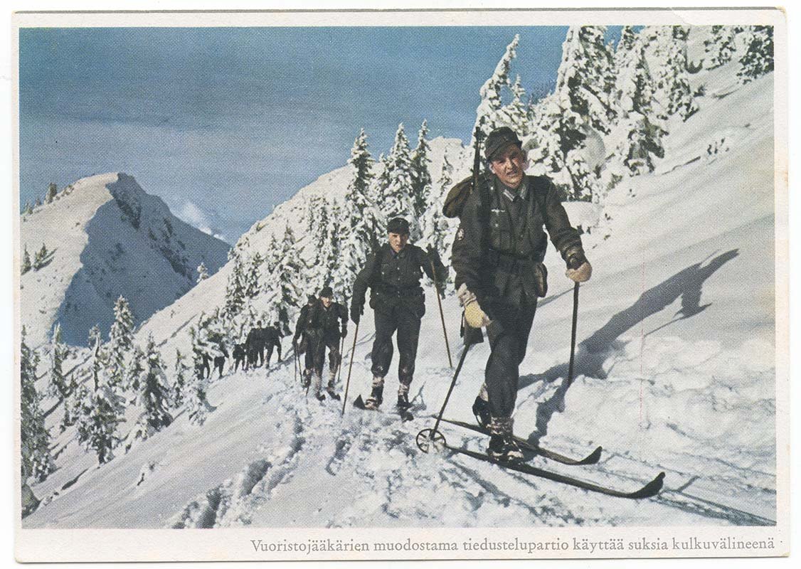 Finnish/German WW2 post card -Gebirgsjäger / German ski troops ...