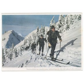 Finnish/German WW2 post card -Gebirgsjger / German ski troops
