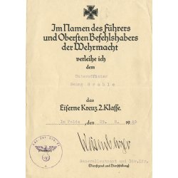 German WW2 George Grahle award document group