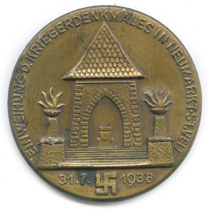 German WW2 inauguration of the war memorial in Neumarkt 1938 badge