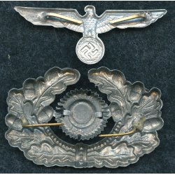 German WW2 Army EM/NCO's eagle, visor cap wreath &amp; cockade