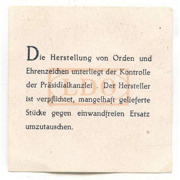 German WW2 LDO guarantee label awards