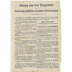 NSDAP National Socialist 25 point program flyer 1928-1932
