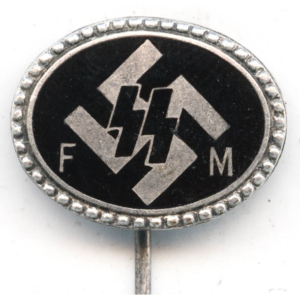 German WW2 SS-FM sponsoring member's lapel pin 'Deschler'