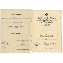 German WW2 George Grahle award document group