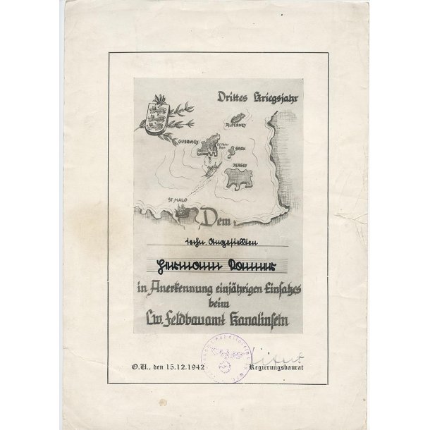 German WW2 Luftwaffe Channel island document group