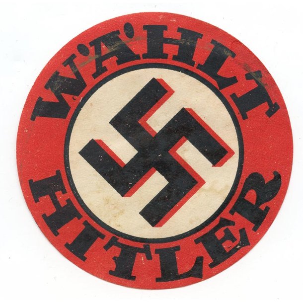NSDAP 1932/1933 Election "Choose Hitler" sticker