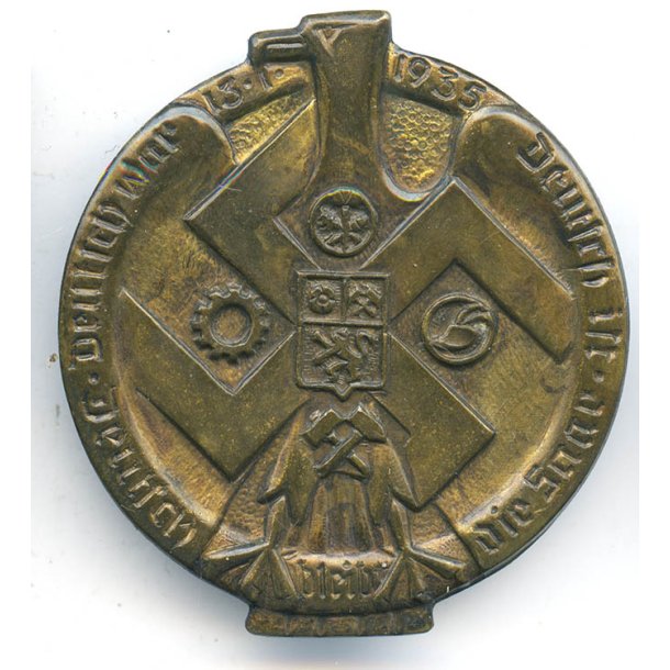 German WW2 Deutsch war Deutsch ist Deutsch bleibt die Saar 1935 badge