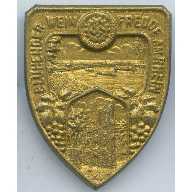German WW2 KdF Blhender Wein Freude am Rhein badge