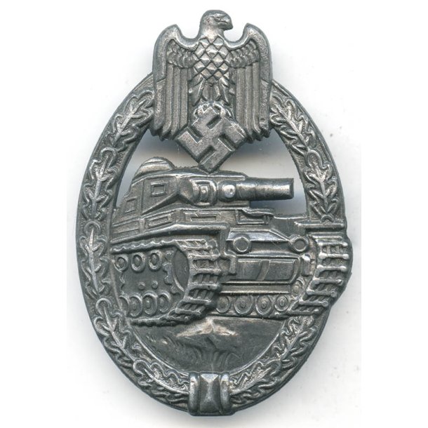 German WW2 Panzer Assault Badge in Silver 'Rettenmaier'