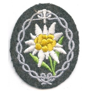 German WW2 Gebirgsj�ger Edelweiss armpatch