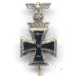 German WW2 1914 Iron Cross With Clasp To The Iron Cross 1939 miniature
