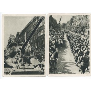 Czech - Russian - end of war postcards