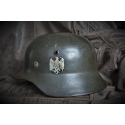 German WW2 Double decal Army M35 helmet - published