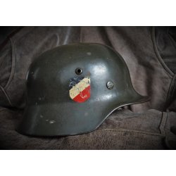 German WW2 Double decal Army M35 helmet - published