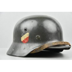 German WW2 Double decal Army M35 helmet - published