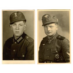 German WW2 Army/Heer EM's M43 combat cap with metal eagle and named