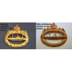 German WW1 U-boat badge -Hollow "Steinhauer &amp; L�ck"